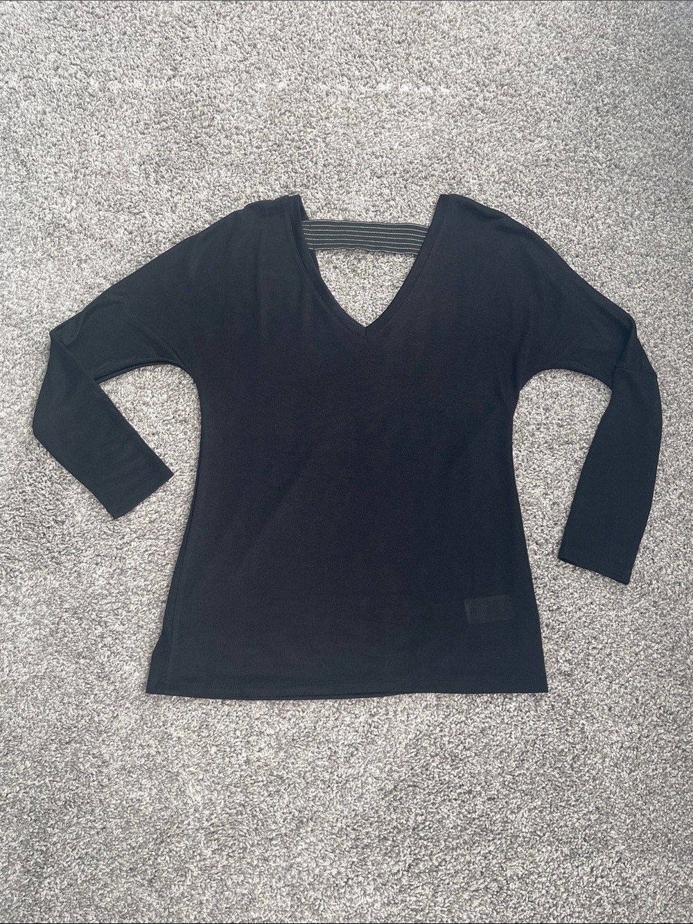 Stella & Dot Black V-Neck Long Sleeve Top